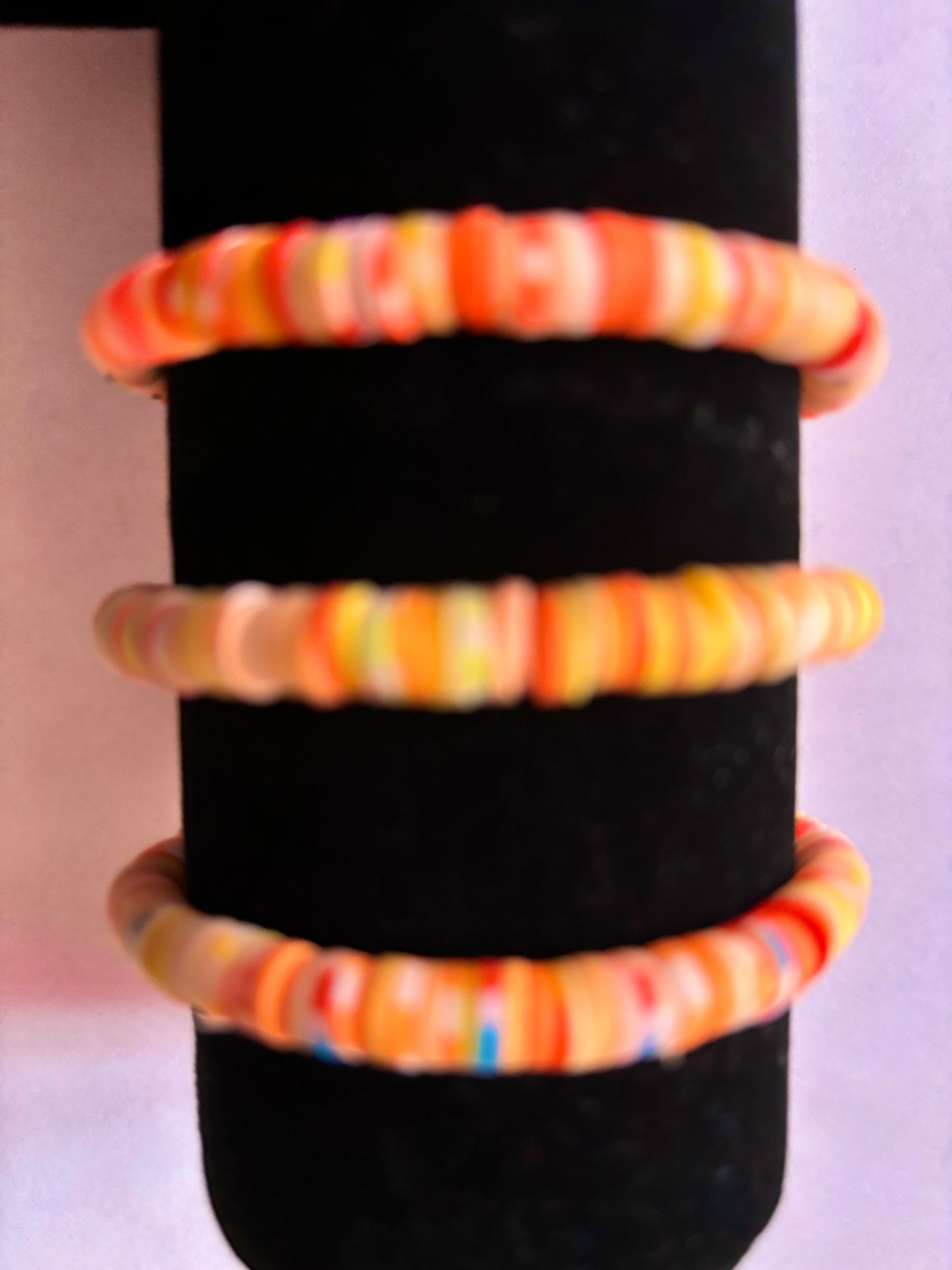 Orange Mix Clay Bead Bracelet