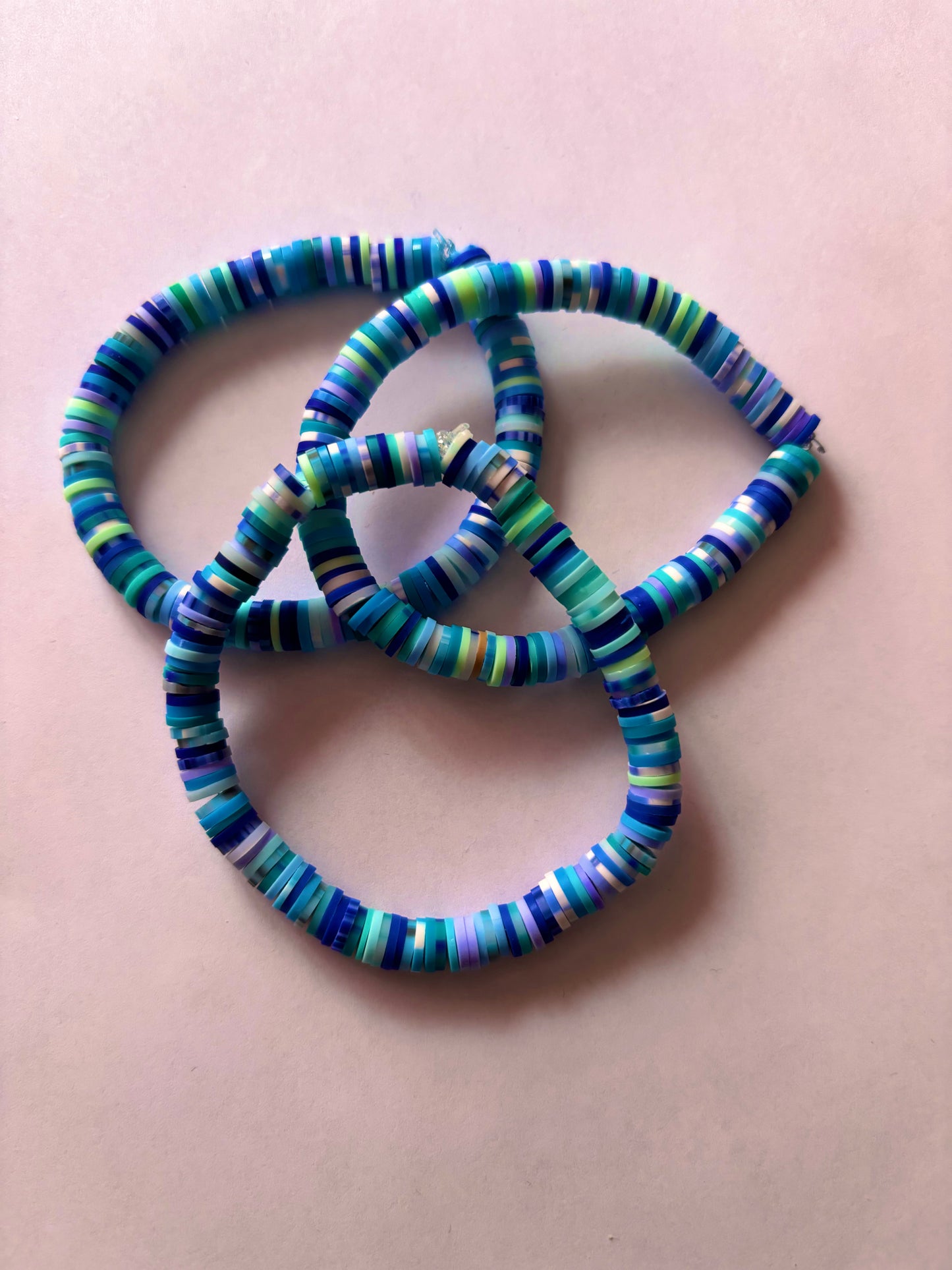 Blue Mix Clay Bead Bracelet