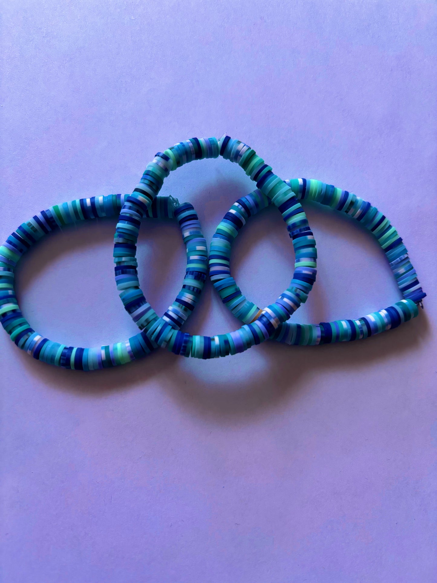 Blue Mix Clay Bead Bracelet