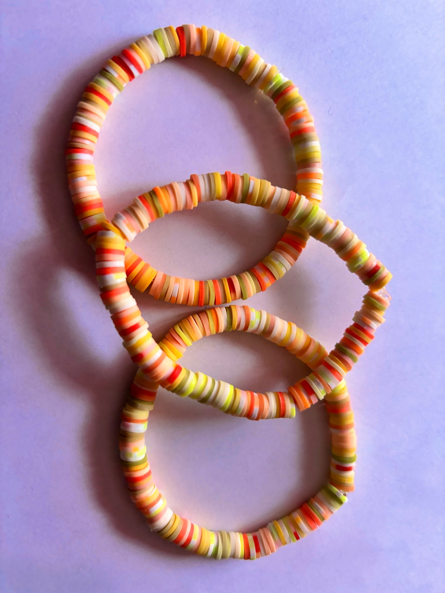 Orange Mix Clay Bead Bracelet