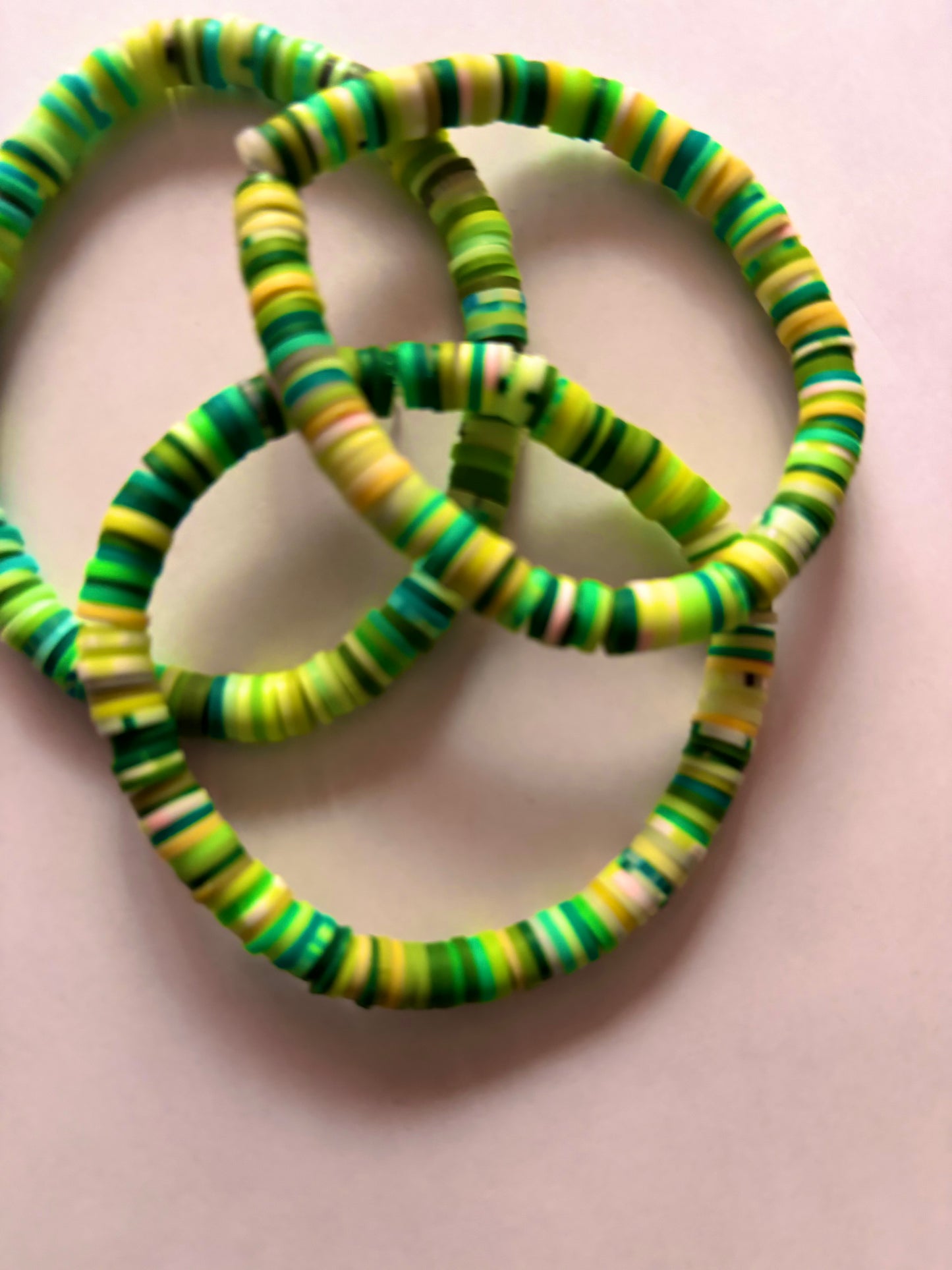 Green Mix Clay Bead Bracelet