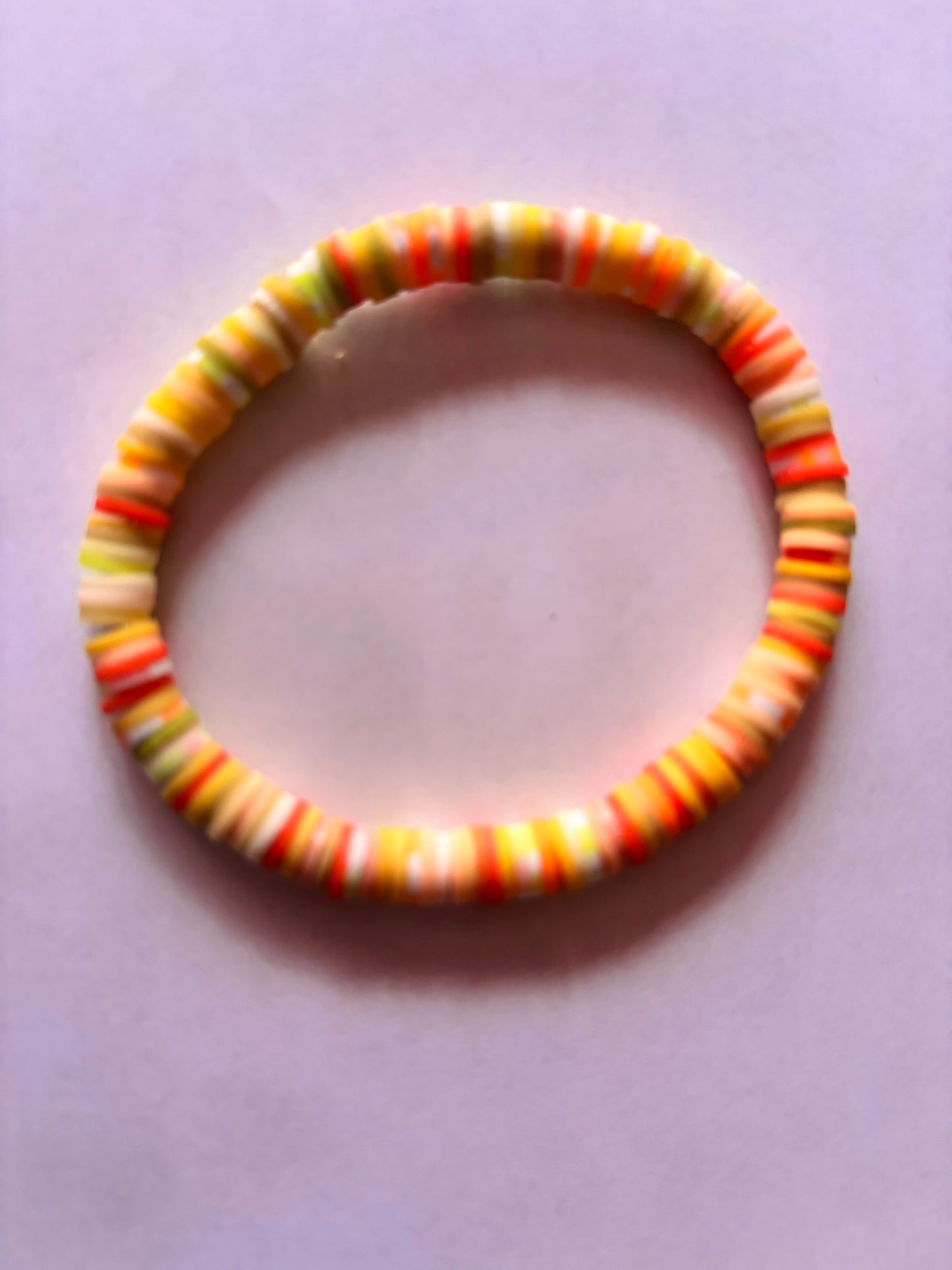 Orange Mix Clay Bead Bracelet