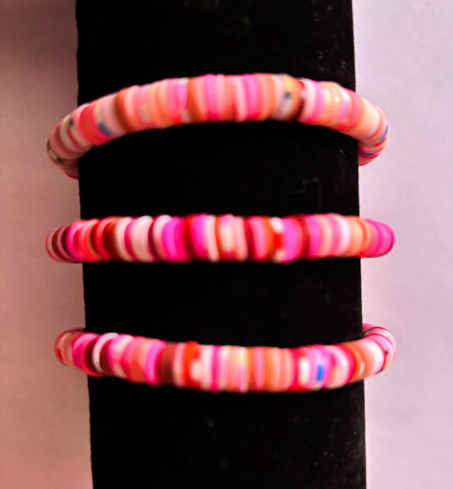 Pink Mix Clay Bead Bracelet