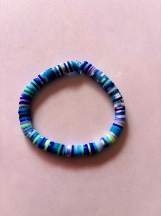 Blue Mix Clay Bead Bracelet