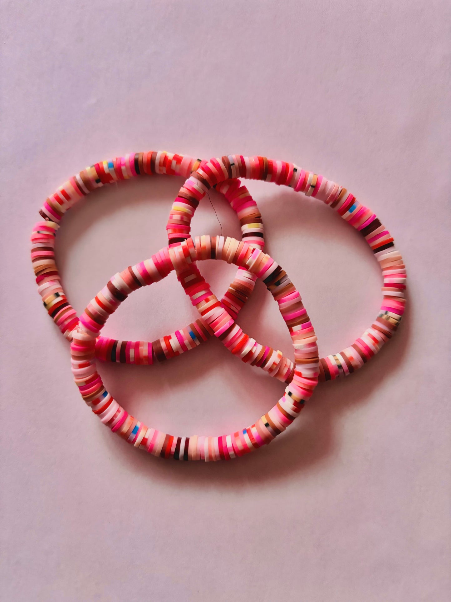 Pink Mix Clay Bead Bracelet