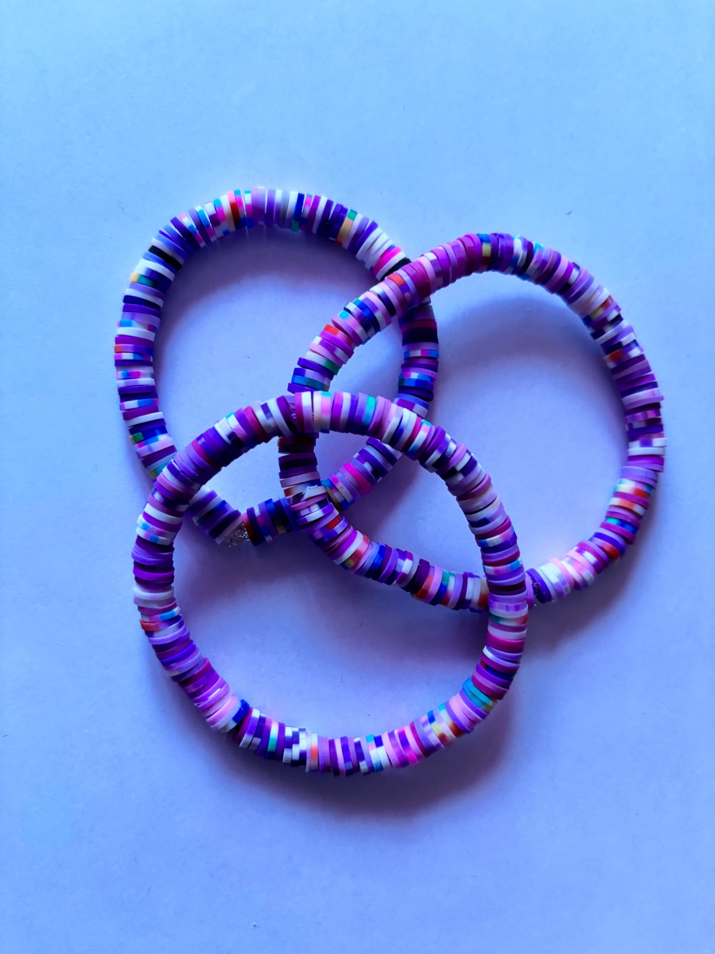 Purple Mix Clay Bead Bracelet