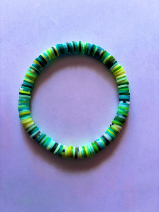 Green Mix Clay Bead Bracelet