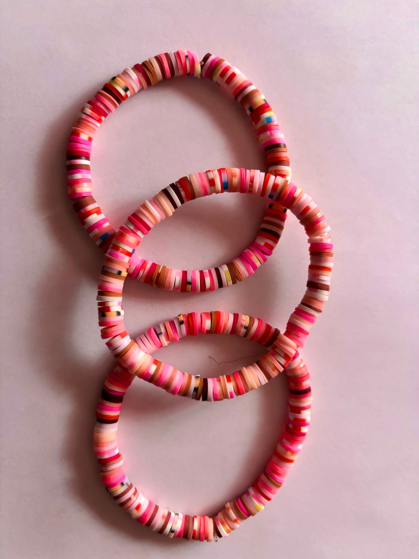 Pink Mix Clay Bead Bracelet