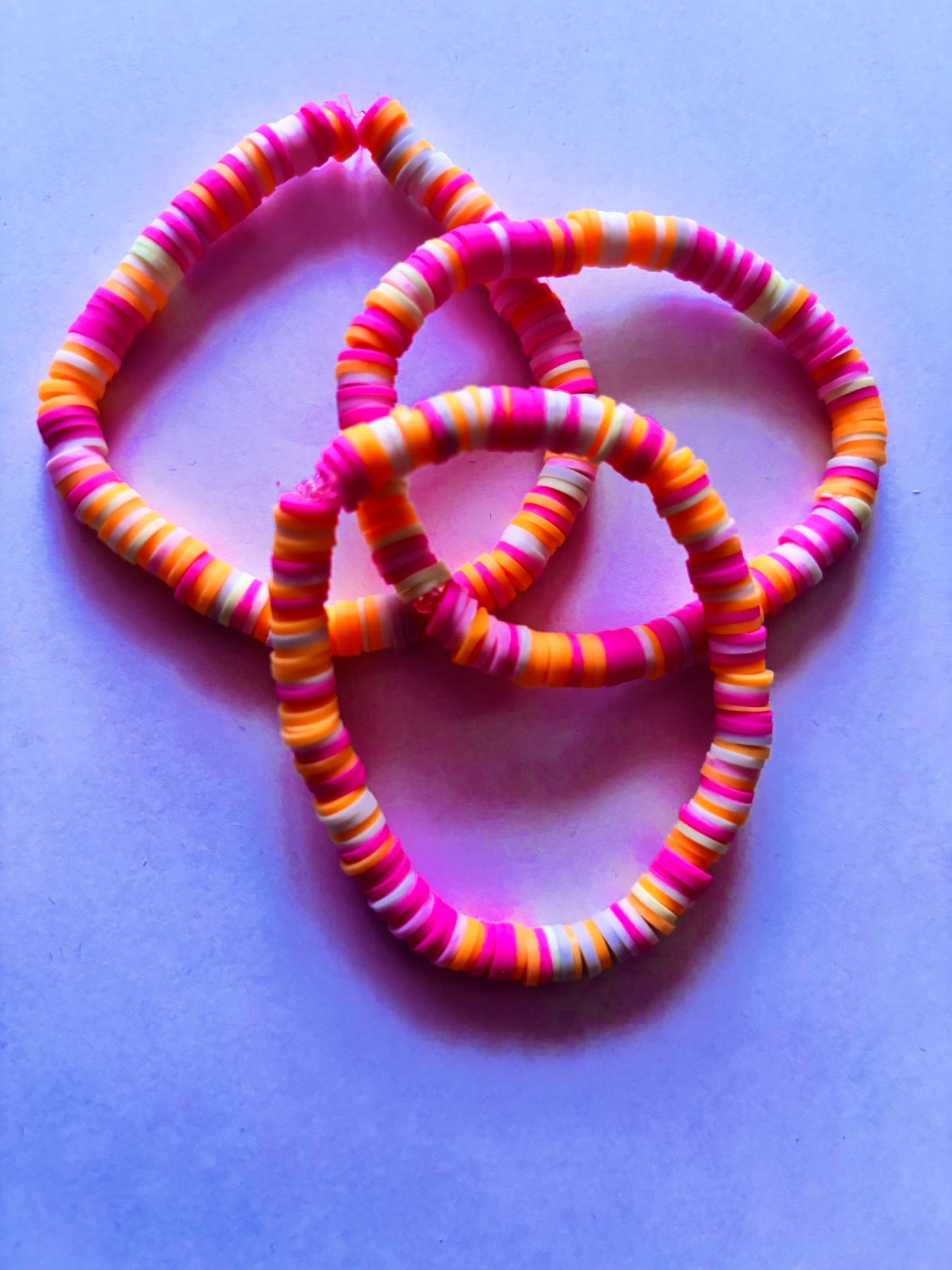 Strawberry & Oranges Clay Bead Bracelet