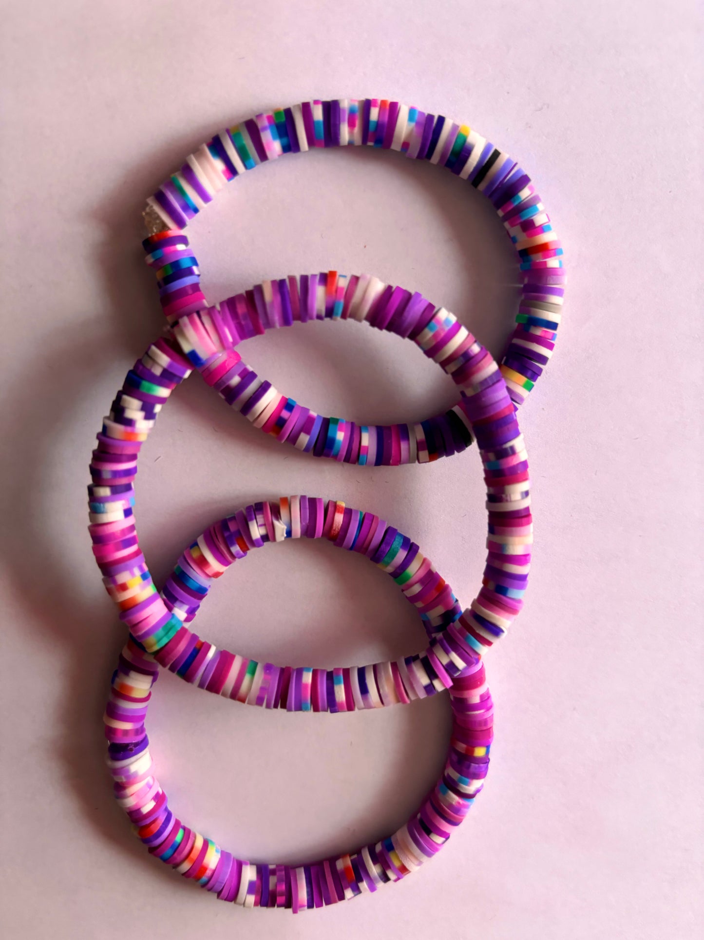 Purple Mix Clay Bead Bracelet