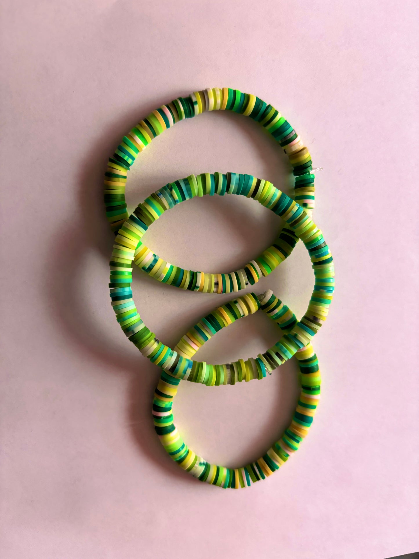 Green Mix Clay Bead Bracelet